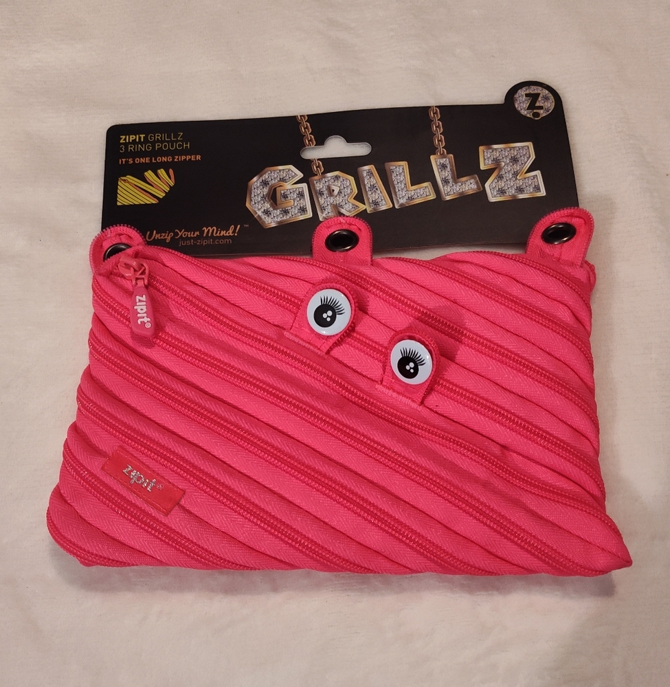 NWT! ZIPNWT!! ZIP-IT GRILLZ PENCIL POUCH/CASE!